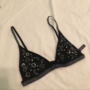 🤍SALE WORN ONCE CUTE SPACE PRINT BRALETTE ⭐️